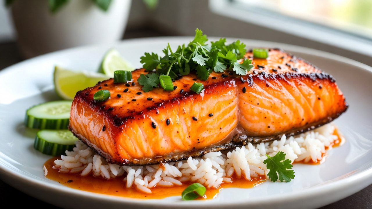 Easy Hot Honey Glazed Salmon Recipe : Quick Sweet Spicy Fusion Dinner