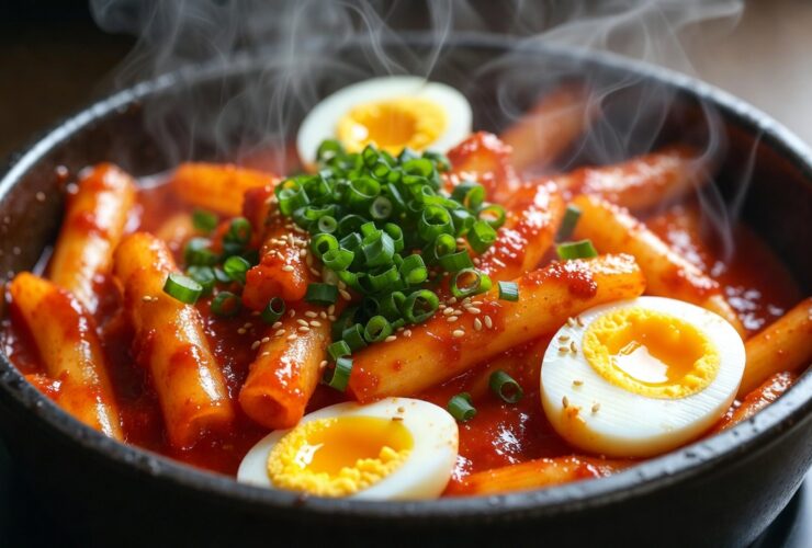 Easy Sweet and Spicy Korean Tteokbokki Recipe Chewy Rice Cakes in Gochujang Sauce for Beginners
